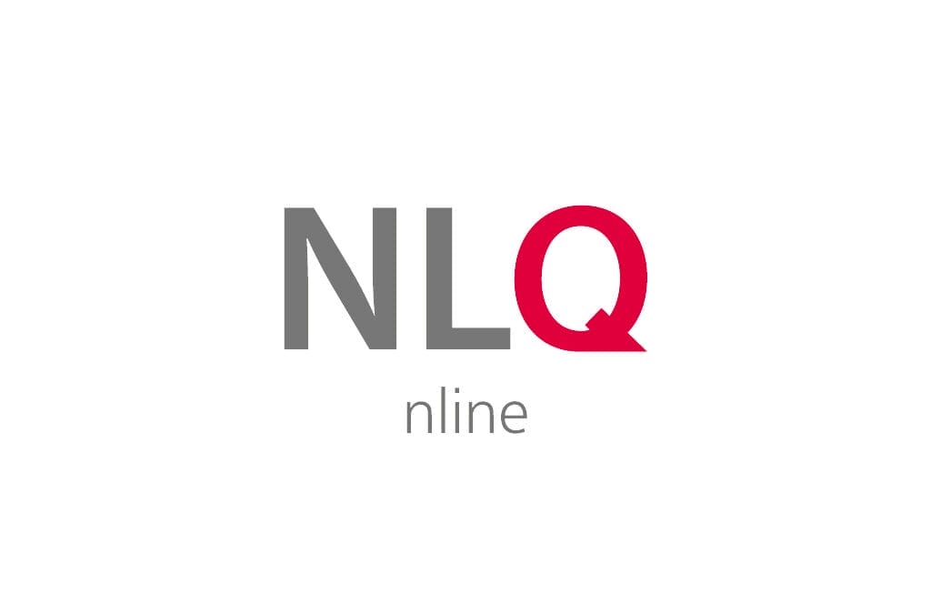 Logo mit den Buchstaben NLQ in grauer und roter Schrift auf weißem Hintergrund.